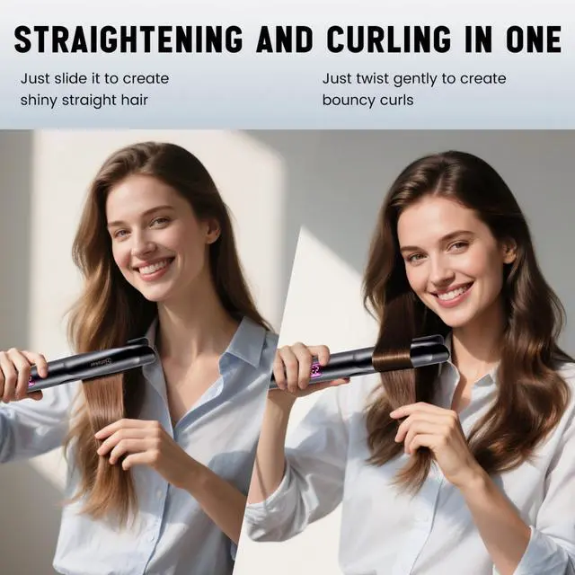 Alt view image 4 of 7 - Hair Straightener and Curler 2-in-1, Flat iton Hair Straightener