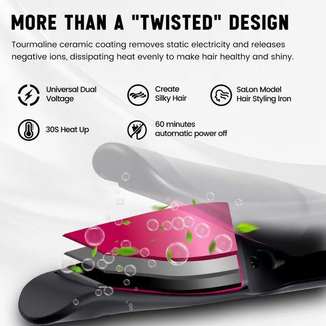 Alt view image 3 of 7 - Hair Straightener and Curler 2-in-1, Flat iton Hair Straightener