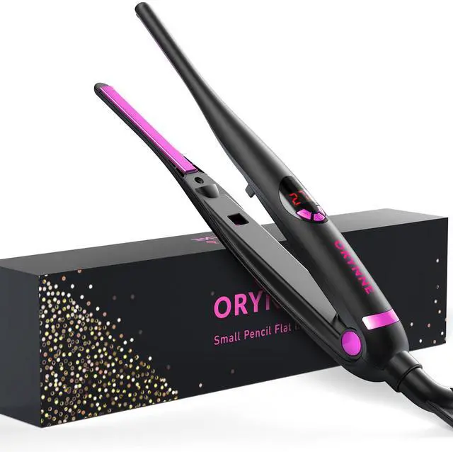 Main image of Small Flat Irons for Short Hair, 5s Ultra Fast Heat Up Pencil Flat Iron, Negative Ions Mini Flat Iron for Edges, 3/10'' Travel Mini Hair Straightener with Digital Temp Control, Easy to Use