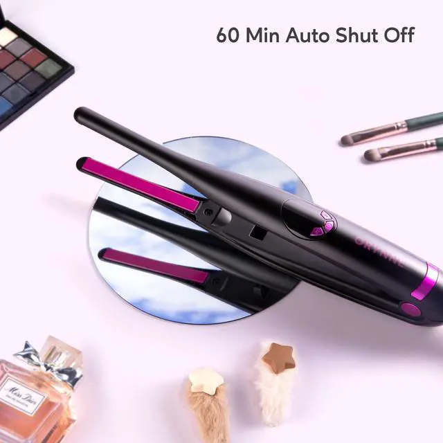 Alt view image 7 of 7 - Small Flat Irons for Short Hair, 5s Ultra Fast Heat Up Pencil Flat Iron, Negative Ions Mini Flat Iron for Edges, 3/10'' Travel Mini Hair Straightener with Digital Temp Control, Easy to Use