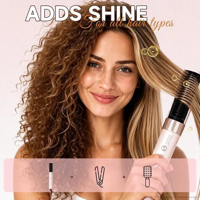 Alt view image 2 of 7 - 2 in 1 Hair Straightener Brush for Women Hair Straightener Comb