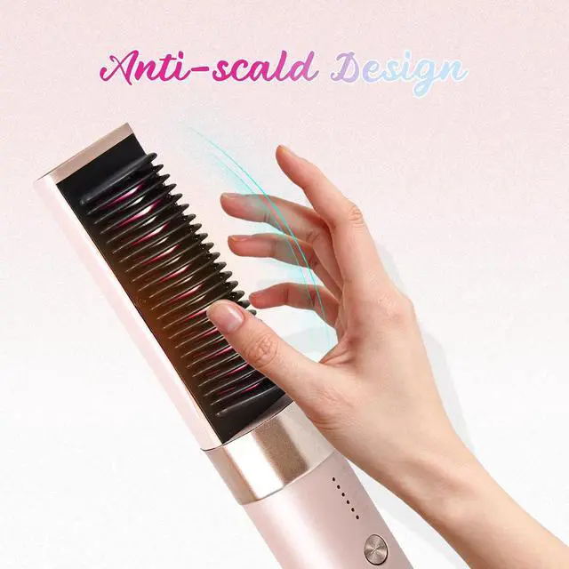 Alt view image 7 of 7 - 2 in 1 Hair Straightener Brush for Women Hair Straightener Comb