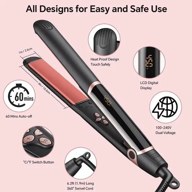 Alt view image 7 of 7 - Hair Straighteners with Ceramic Plates for Sleek & Smooth Styling