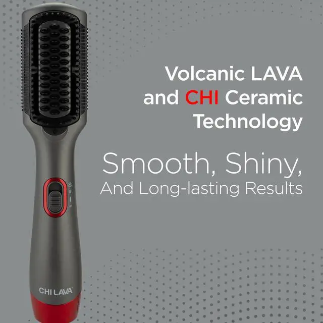 Alt view image 3 of 7 - Lava Heated Straightening Brush, 3-in-1 Hair Straightener, Dryer & Smoothing Comb, Reduces Frizz & Increases Shine for Healthy & Easy Styling