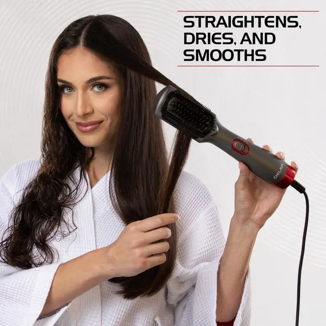 Alt view image 7 of 7 - Lava Heated Straightening Brush, 3-in-1 Hair Straightener, Dryer & Smoothing Comb, Reduces Frizz & Increases Shine for Healthy & Easy Styling