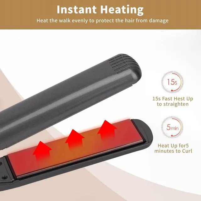 Alt view image 2 of 7 - Hair Straightener Multigear Adjustment 480°F Ceramic Iron EU Plug, Sealing, Alloy Plate, Tourmaline Ceramics Material, Even Heat Distribution for Silky, Shiny Hair