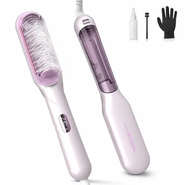 Main image of Steam Straightener Brush, 3-in-1 Steam Hot Comb for Damaged Hair