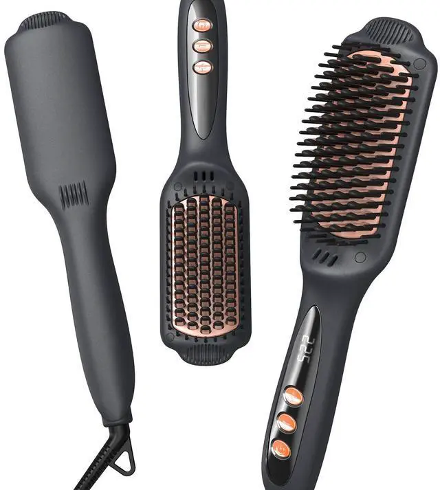 Main image of Hair Straightener Brush Ceramic Ionic - Frizz-Free & Smooth Results