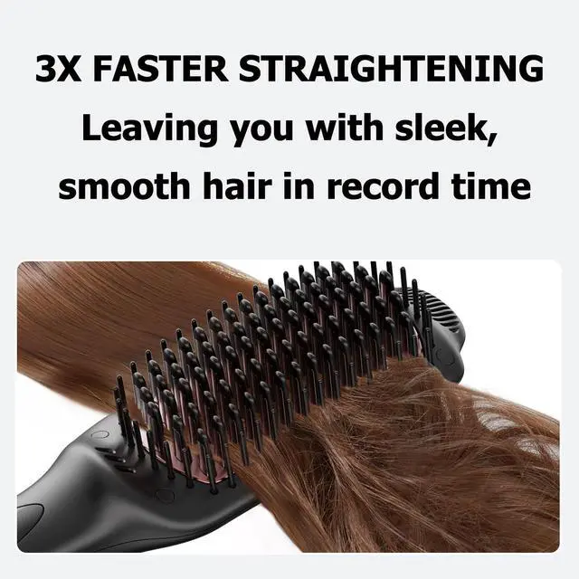 Alt view image 5 of 7 - Hair Straightener Brush Ceramic Ionic - Frizz-Free & Smooth Results