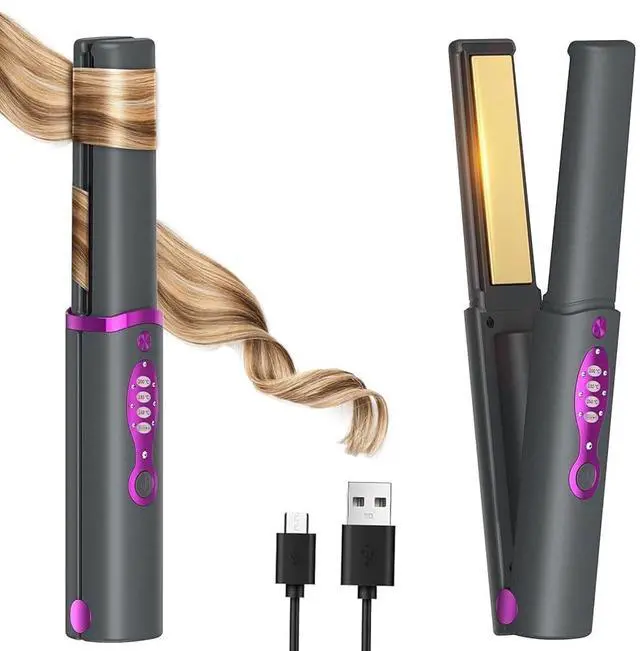 Main image of Cordless Hair Straighteners Curler 2 in 1,Fast Heating Cordless Flat Iron