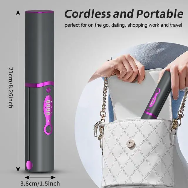 Alt view image 6 of 7 - Cordless Hair Straighteners Curler 2 in 1,Fast Heating Cordless Flat Iron