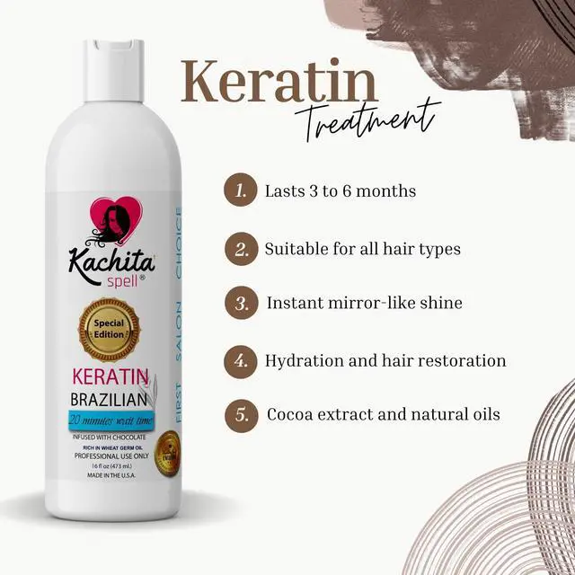 Alt view image 3 of 7 - Brazilian Keratin Hair Straightening Treatment, Lasts Up to 18 Weeks, Keratin Chocolate & Argan Oil Complex, Queratina para Alisar el Cabello, Home & Professional Use, 16 fl oz