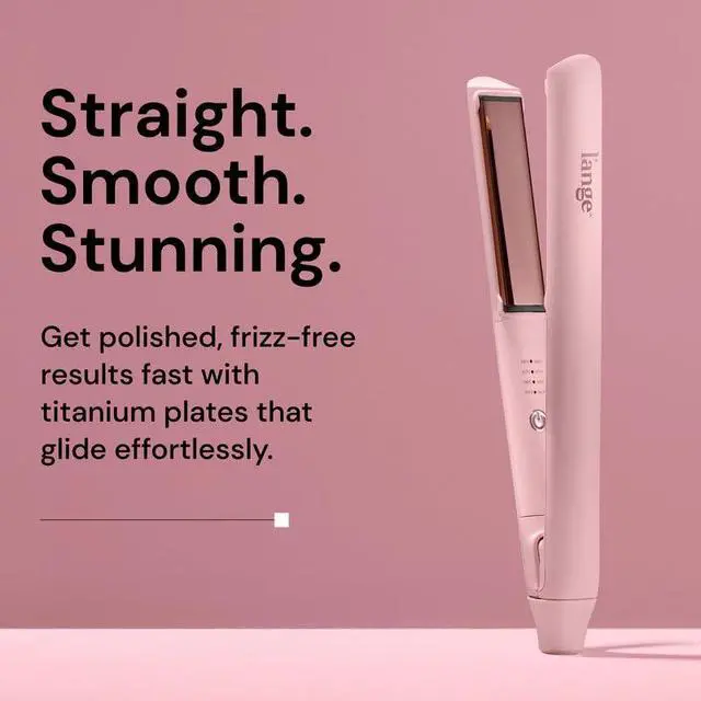 Alt view image 3 of 7 - Straight Forward Titanium Flat Iron | Professional 2-in-1 Hair Styling Iron | 1" Snag-Free Hair Straightener | Fast Heat-Up, Adjustable Temperature, Auto Shut-Off, Dual Voltage, Blush
