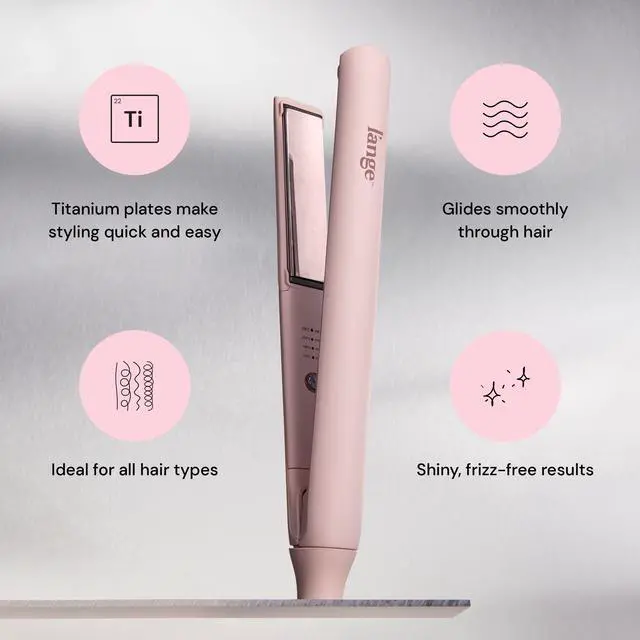 Alt view image 2 of 7 - Straight Forward Titanium Flat Iron | Professional 2-in-1 Hair Styling Iron | 1" Snag-Free Hair Straightener | Fast Heat-Up, Adjustable Temperature, Auto Shut-Off, Dual Voltage, Blush