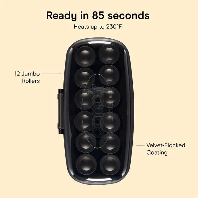 Alt view image 4 of 7 - Velvet Flocked Jumbo Hot Rollers Set