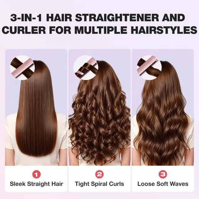 Alt view image 5 of 7 - Airflow Styler Curling Iron, 2 in 1 Straightener and Curler