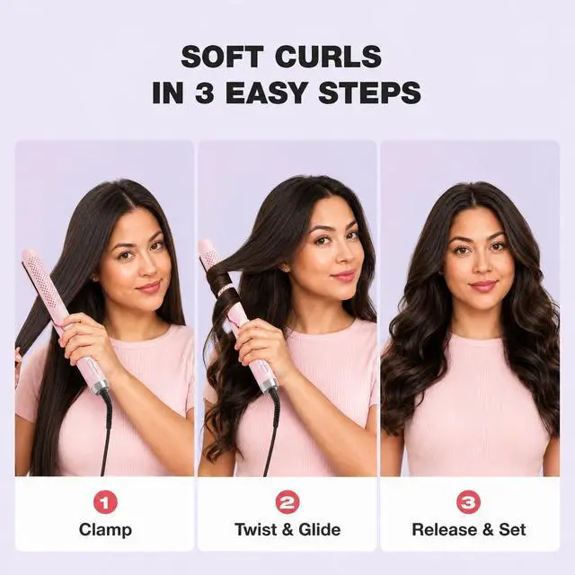 Alt view image 6 of 7 - Airflow Styler Curling Iron, 2 in 1 Straightener and Curler