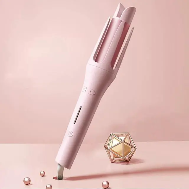 Alt view image 6 of 6 - Automatic Hair Curler 3 Temperature & Timer Settings, Auto Shut-Off, Anti-Scald Rotating Curling Wand (Pink)