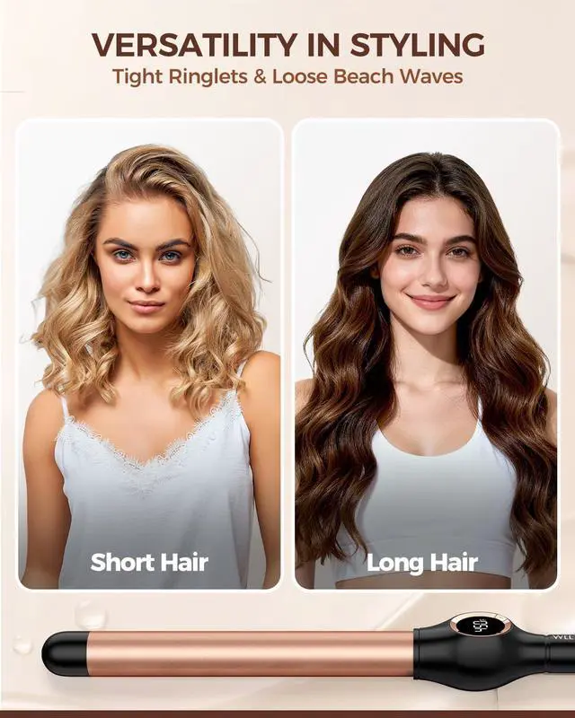 Alt view image 4 of 6 - 1 Inch Curling Wand Iron for Long Hair,Ceramic Extra Long Barrel No-Clamp