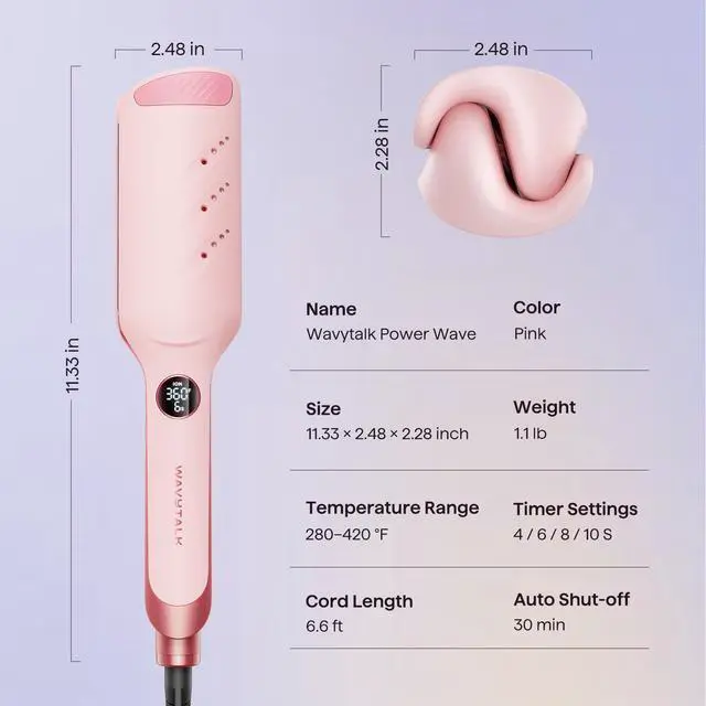 Alt view image 7 of 7 - Power Wave Hair Crimper, Ionic Hair Waver for Less Heat Damage