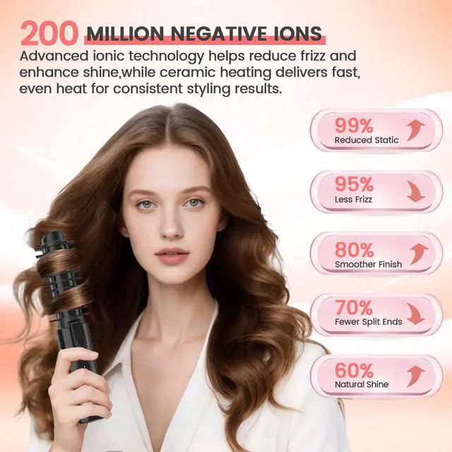 Alt view image 4 of 7 - Cordless Curling Iron Brush, 3-in-1 Portable Hair Curler for Travel, 7000mAh Rechargeable Hair Straightener Wand, Updated Mini Curling Iron Tool, Fast Heating with Safety Lock, Black