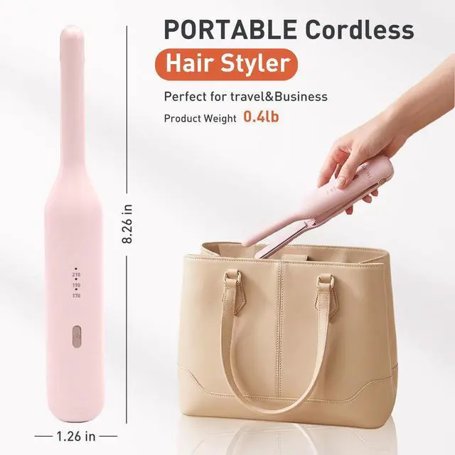 Alt view image 6 of 7 - Cordless Mini Flat Iron, 2-in-1 Straightener & Curler