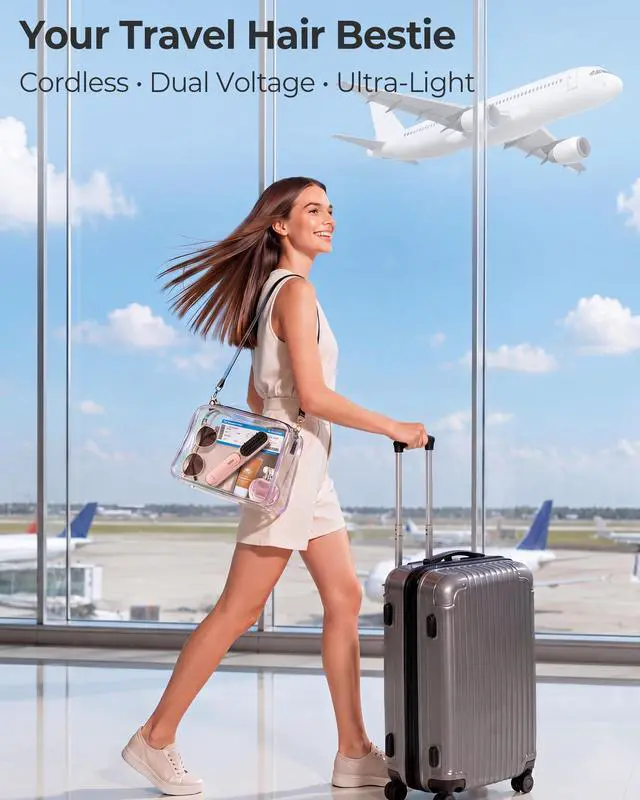Alt view image 7 of 7 - Cordless Hair Straightener Brush, Portable Travel Touch-Ups, S03