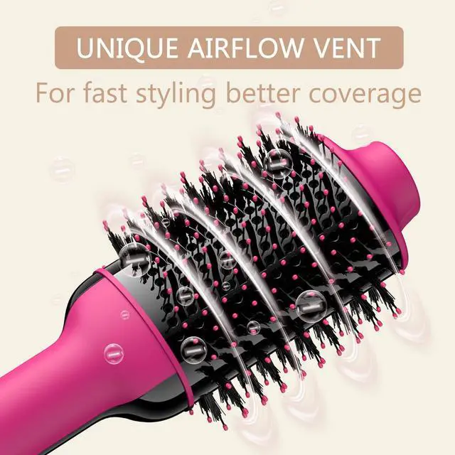 Alt view image 3 of 7 - Hair Dryer Brush Blow Dryer Brush in One, Upgraded 4 in 1 Hair Dryer and Styler Volumizer with Negative Ion Anti-frizz Ceramic Titanium Barrel Hot Air Hair Straightener Brush