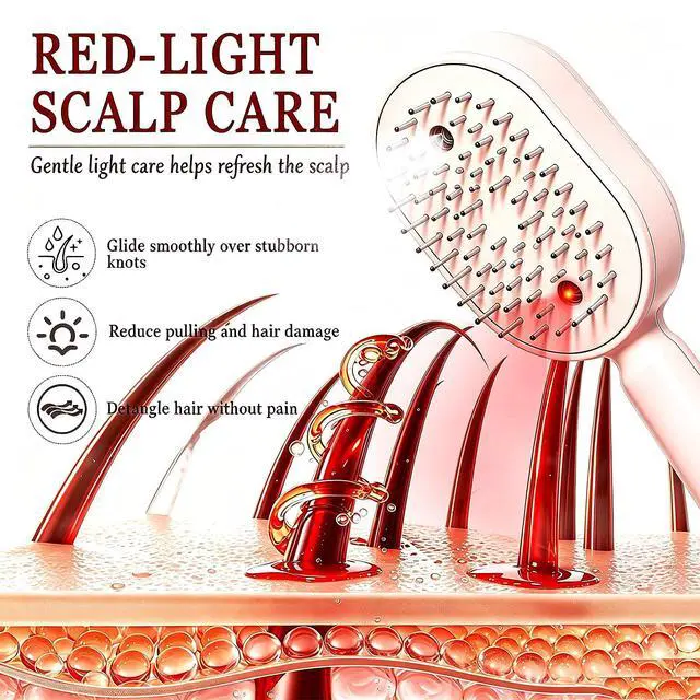 Alt view image 3 of 7 - Electric Spray Air Cushion Massage Comb, Anti-Breakage & Reduce Frizz(Pink)