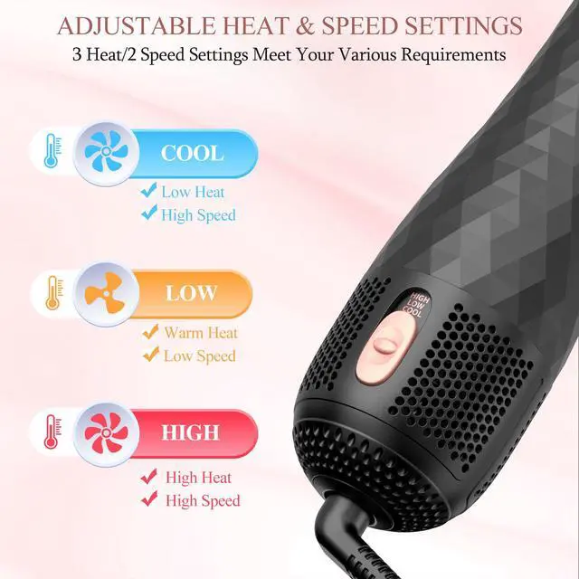 Alt view image 4 of 7 - Hair Dryer Brush Blow Dryer Brush Straightener, 4-in-1 Professional 1200W Ionic Hot Air Brush Styler with Ceramic & Tourmaline Technology, One Step Hair Dryer & Styler Volumizer for All Hair Types