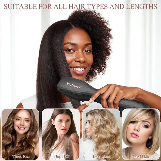 Alt view image 6 of 7 - Hair Dryer Brush Blow Dryer Brush Straightener, 4-in-1 Professional 1200W Ionic Hot Air Brush Styler with Ceramic & Tourmaline Technology, One Step Hair Dryer & Styler Volumizer for All Hair Types