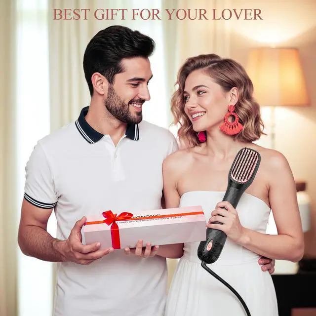 Alt view image 7 of 7 - Hair Dryer Brush Blow Dryer Brush Straightener, 4-in-1 Professional 1200W Ionic Hot Air Brush Styler with Ceramic & Tourmaline Technology, One Step Hair Dryer & Styler Volumizer for All Hair Types