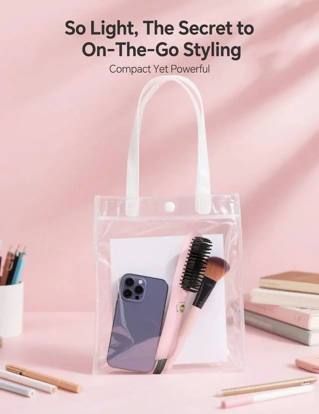 Alt view image 6 of 6 - mini Hair Straightener Brush, Frizz-Free with Anti-Scald & Auto-Off