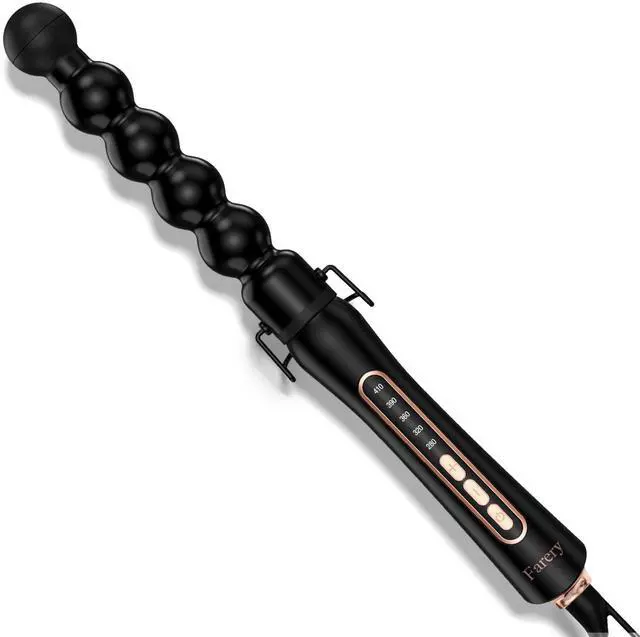 Main image of Bubble Curling Wand for Long Hair - 32mm Ceramic Coated Springless Barrel for Defined Spiral Curls & Waves, Smooth Shine, Includes Heat Resistant Glove, 5 Temp Settings, Dual Voltage