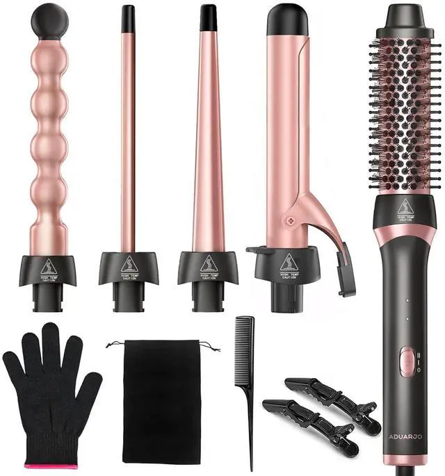 Main image of 5 in 1 Curling Wand Set, Hair Styling Tools with Thermal Brush