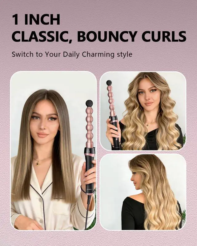 Alt view image 4 of 7 - 5 in 1 Curling Wand Set, Hair Styling Tools with Thermal Brush