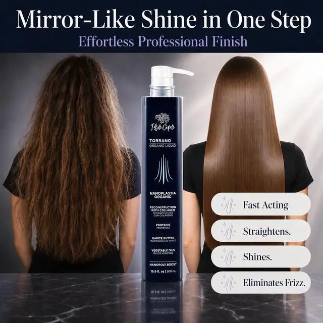 Alt view image 4 of 7 - Torrano Liquid Nanoplastia Keratin Hair Treatment- Straightening in 1 Step, Formaldehyde Free-Nanoplastia Para Alisar Cabello, Keratina Organica Sin Formol Para Alisar(16.9Fl.oz/500ml)