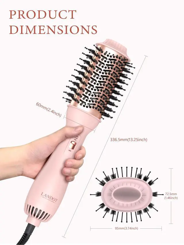 Alt view image 4 of 7 - Hair Blow Dryer Brush, One-Step Hot Air Volumizer for Smooth Blowout
