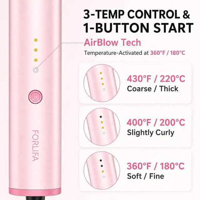 Alt view image 6 of 7 - Automatic Curling Iron 1 inch, Rotating Curling Iron with Cool Airflow Styler, Pro Hypercurve 3 in 1 Automatic Hair Curler Beach Waves Curling Wand Anti-Scald, 1.1 Billion Ionic, Dual Voltage