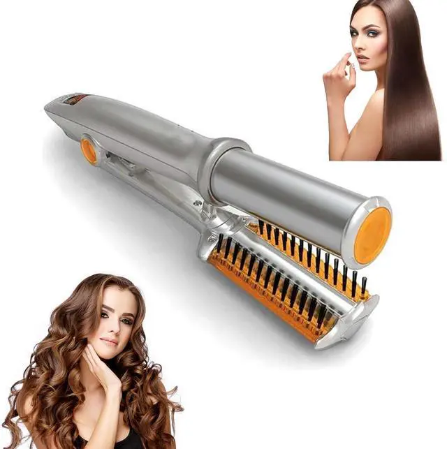 Main image of 2 in1 Hair Curler Straighter Rotating Iron, Curling Iron Wand for Hair Curling and Straighting, Dry and Wet Styling Tool, Travel for Girls Women