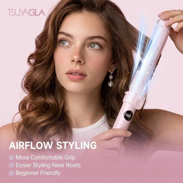 Alt view image 5 of 7 - 5 in 1 Curling Iron Set with Airflow Cooling for Long-Lasting Curls, Ionic Ceramic Hair Curler with 3/8", 1", 1.5" Barrels, Crimper & Thermal Brush, Dual Voltage, 250410