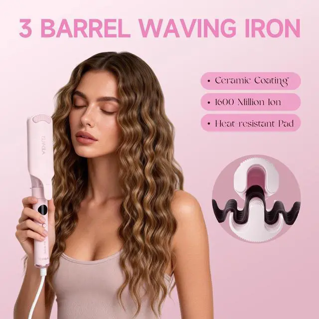 Alt view image 7 of 7 - 5 in 1 Curling Iron Set with Airflow Cooling for Long-Lasting Curls, Ionic Ceramic Hair Curler with 3/8", 1", 1.5" Barrels, Crimper & Thermal Brush, Dual Voltage, 250410