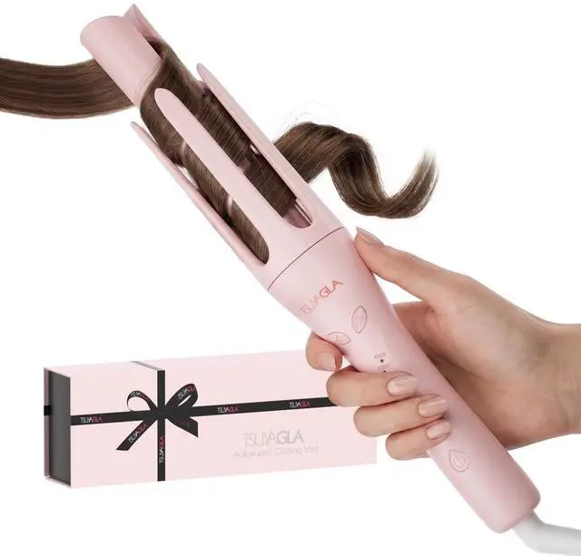 Main image of Automatic Curling Iron Pro, Upgraded Long Barrel Hair Curler, 410 Hot Rotating Curling Iron, 2-Way Rotation 1.25 Inch Curling Wand, Auto Shut-Off 500 Million Ionic Crimper Hair Tool