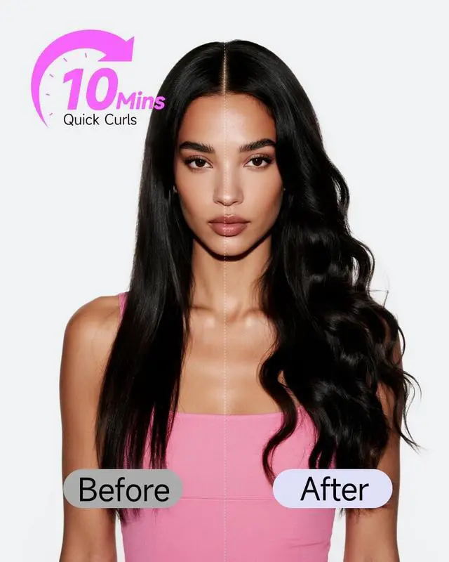 Alt view image 2 of 7 - Automatic Curling Iron Pro, Upgraded Long Barrel Hair Curler, 410 Hot Rotating Curling Iron, 2-Way Rotation 1.25 Inch Curling Wand, Auto Shut-Off 500 Million Ionic Crimper Hair Tool