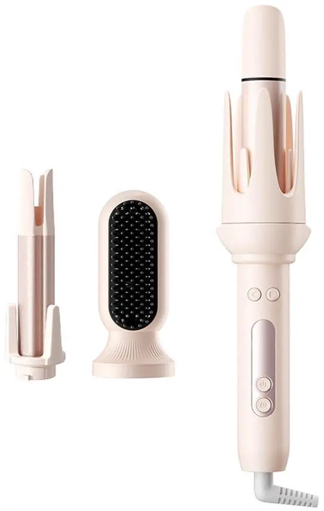 Main image of 3 in 1 Automatic Hair Curler Set, 1"&1.25" Barrels with Straightening Brush, 3 Temp, Negative Ion Hair Styler for Beach Waves, Loose Curls & Straight Hair, Travel Light