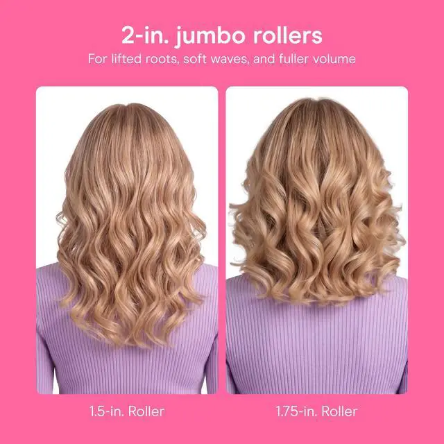 Alt view image 3 of 7 - Jumbo Hair Rollers, Ceramic, 2" Rollers, 8 Count, Pink