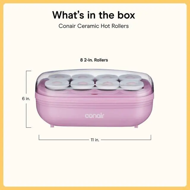 Alt view image 7 of 7 - Jumbo Hair Rollers, Ceramic, 2" Rollers, 8 Count, Pink