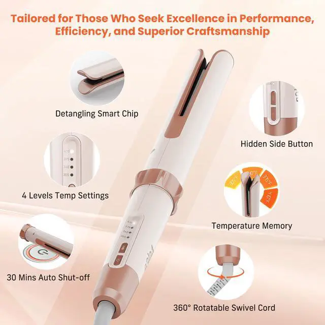 Alt view image 5 of 7 - Upgrade Automatic Curling Iron, 15s Fast Heat 1 1/4 Inch Salon-Waves