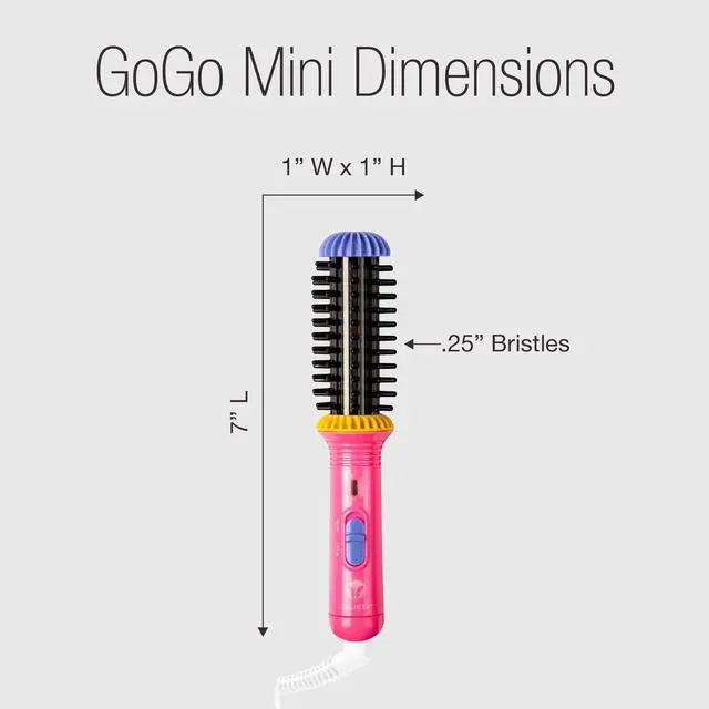 Alt view image 3 of 7 - GoGo Mini Heated Round Brush, Corded On-the-Go Styling, Berry Burst
