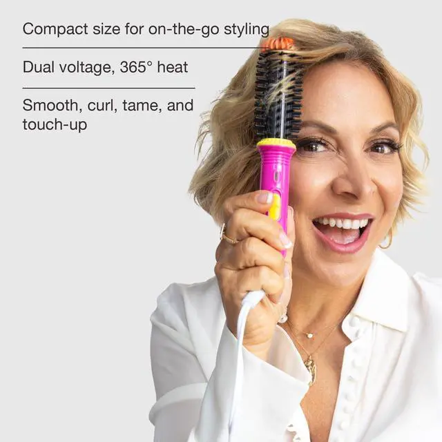 Alt view image 4 of 7 - GoGo Mini Heated Round Brush, Corded On-the-Go Styling, Berry Burst
